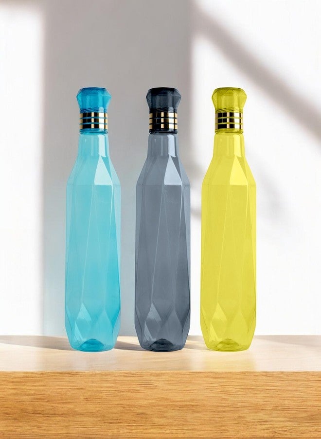 أتش دبليو زجاجة ماء بلاستيكية غير قابلة للكسر من HW | مانعة للتسرب | خالية من مادة BPA | آمنة للاستخدام مع الطعام | مثالية للصالات الرياضية، المكاتب، المنازل، السفر، الجامعات | سهلة التنظيف | سعة لتر واحد لكل زجاجة | مجموعة من 3 زجاجات، متنوعة - Image 4